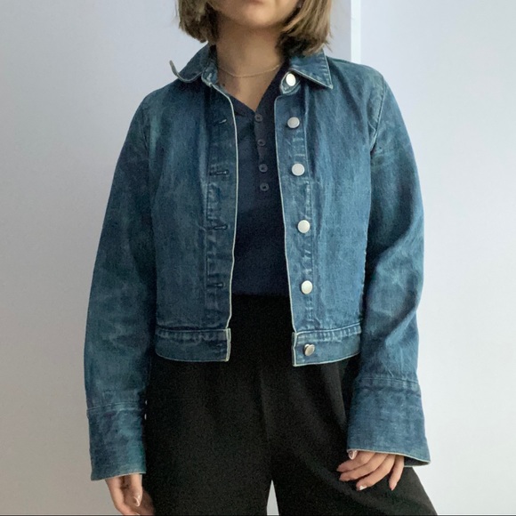 Banana Republic Biker Style Denim Jacket - Picture 2 of 6